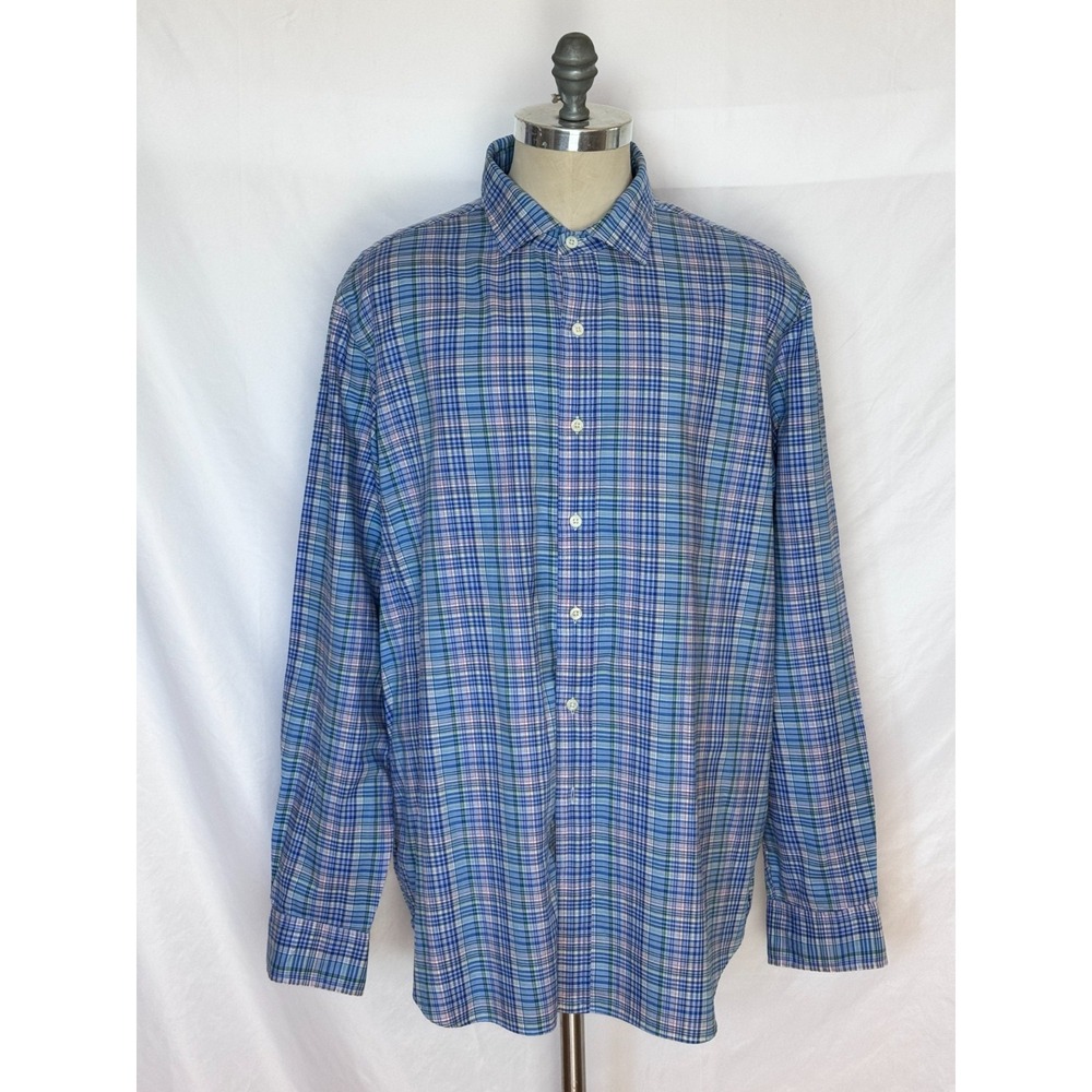 Polo Ralph Lauren XXL Men's Shirt Long Sleeve Button Up Plaid 100% Cotton‎